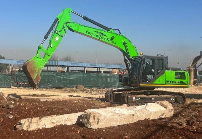 Monster excavator delivered to tree feller