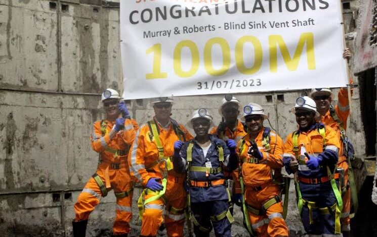 Murray & Roberts cementation reaches monumental milestone on PMC vent shaft