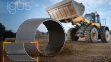 No lubrication plastic bearings for earthmoving machines