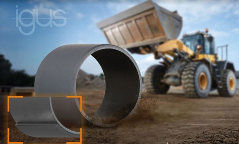 No lubrication plastic bearings for earthmoving machines