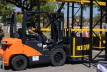 Forklift Driver Competition taking place at Electra Mining Africa