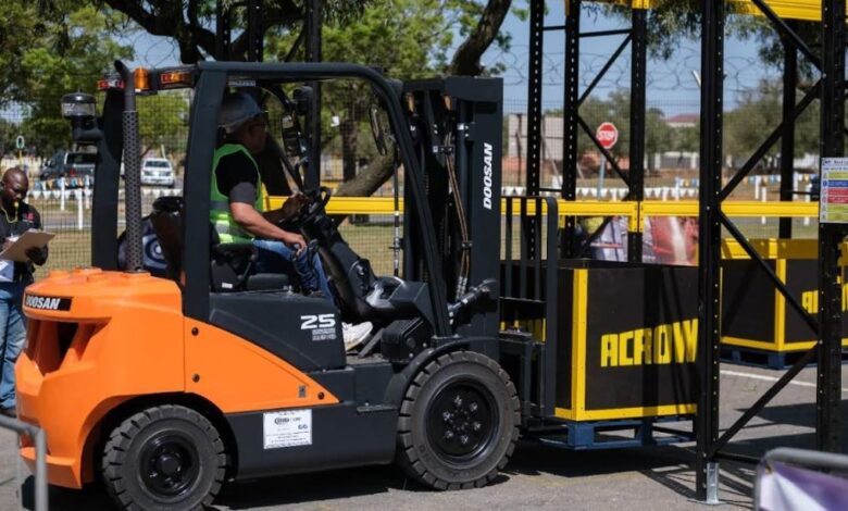 Forklift Driver Competition taking place at Electra Mining Africa